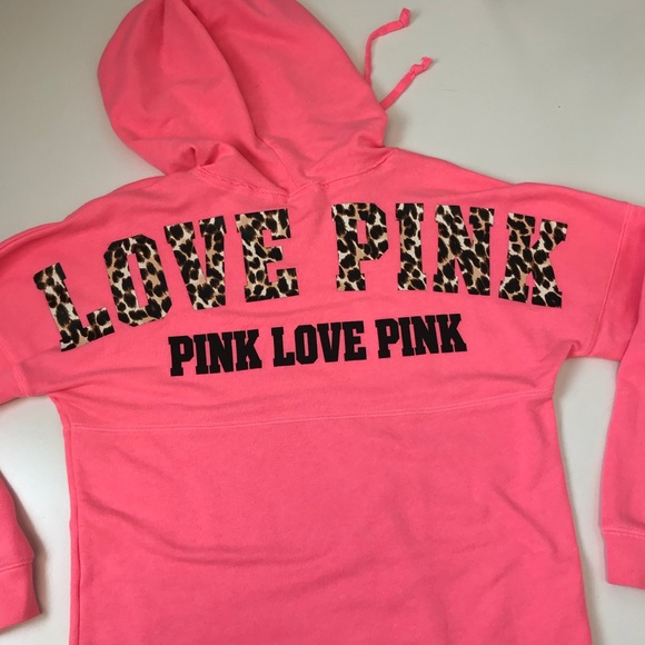 pink leopard print hoodie